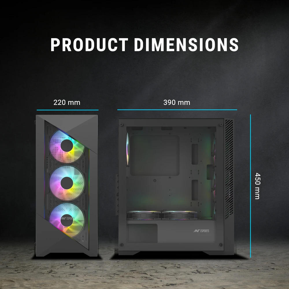 Ant Esports Cabinet ICE-270G 6F Black view 5